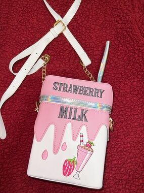 NWOT Strawberry Milk Crossbody Purse